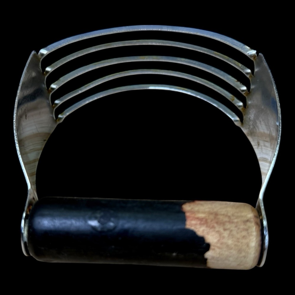 Vintage USA Ekco Dough Blender Chromium Plated Pastry Cutter Black Handle